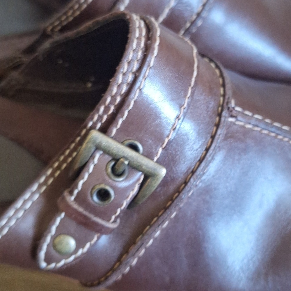 Vintage Nickels Brown Leather Clogs Mules Comfort Shoes Size 8.5 - Picture 11 of 11